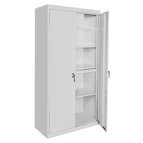 Storage Cabinet, 78 in H, 36 in W, 18 in D, Gray, 4 Shelves